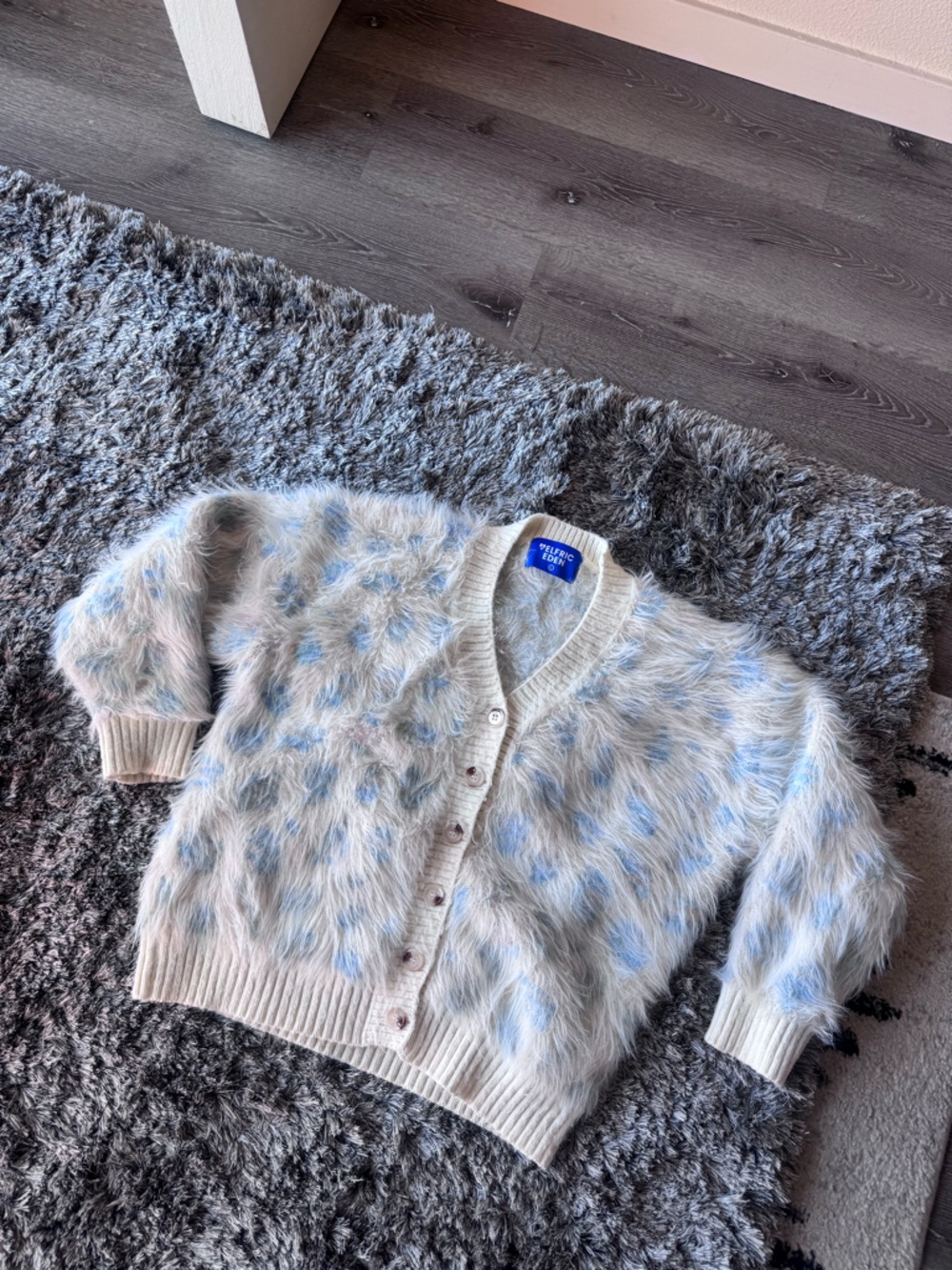 Aelfric Eden Cream Sweater with Pale Blue Accents